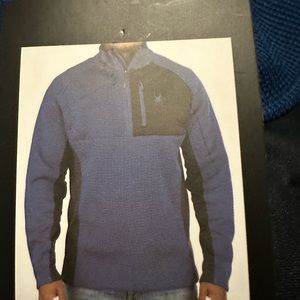 Spyder men’s 1/2 zip jacket blue-large